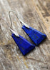 Boho Earrings, Dangle Earrings, Blue and Green Trapezoid